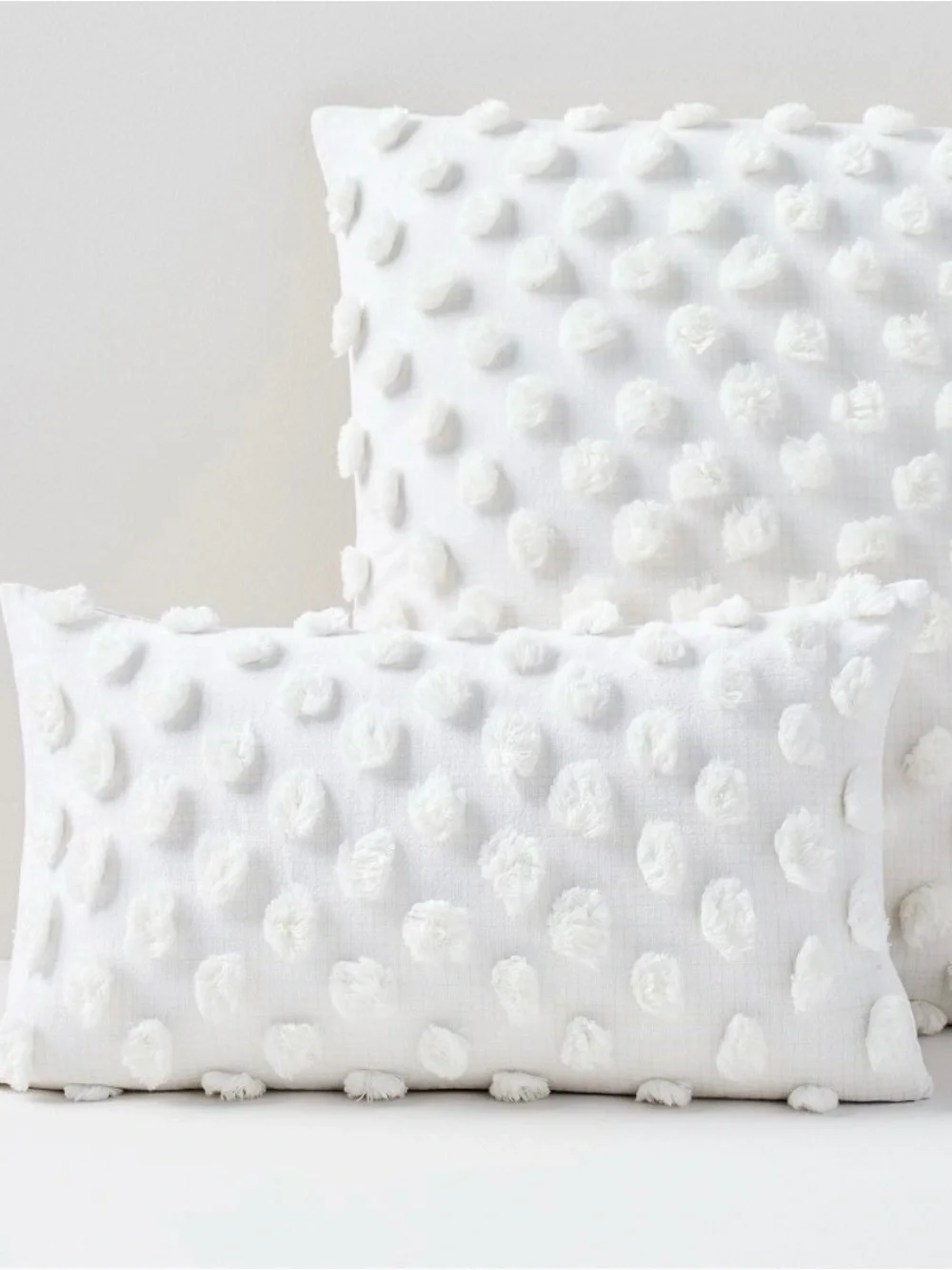 West Elm White Candlewick Pillow Cover 12x21 Stone NWT Rare